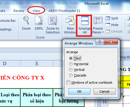 Mở nhiều bảng tính khác nhau trong cùng 1 cửa sổ làm việc của Excel