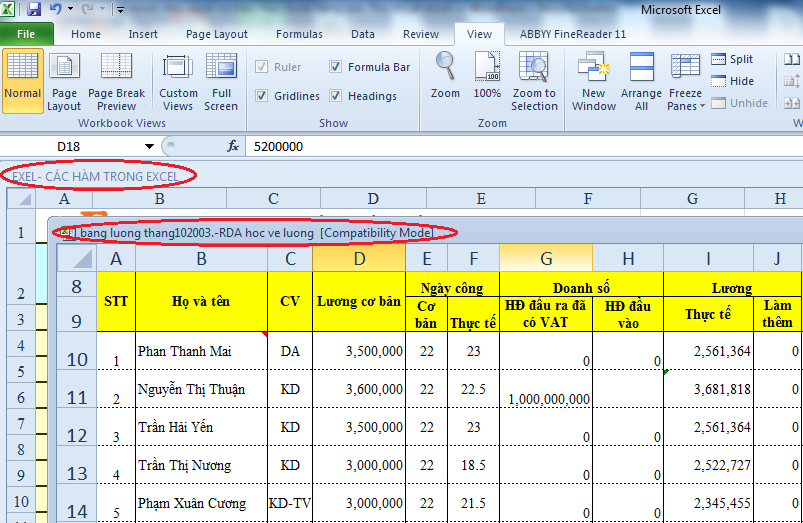 Mở nhiều bảng tính khác nhau trong cùng 1 cửa sổ làm việc của Excel - Dạng Cascade