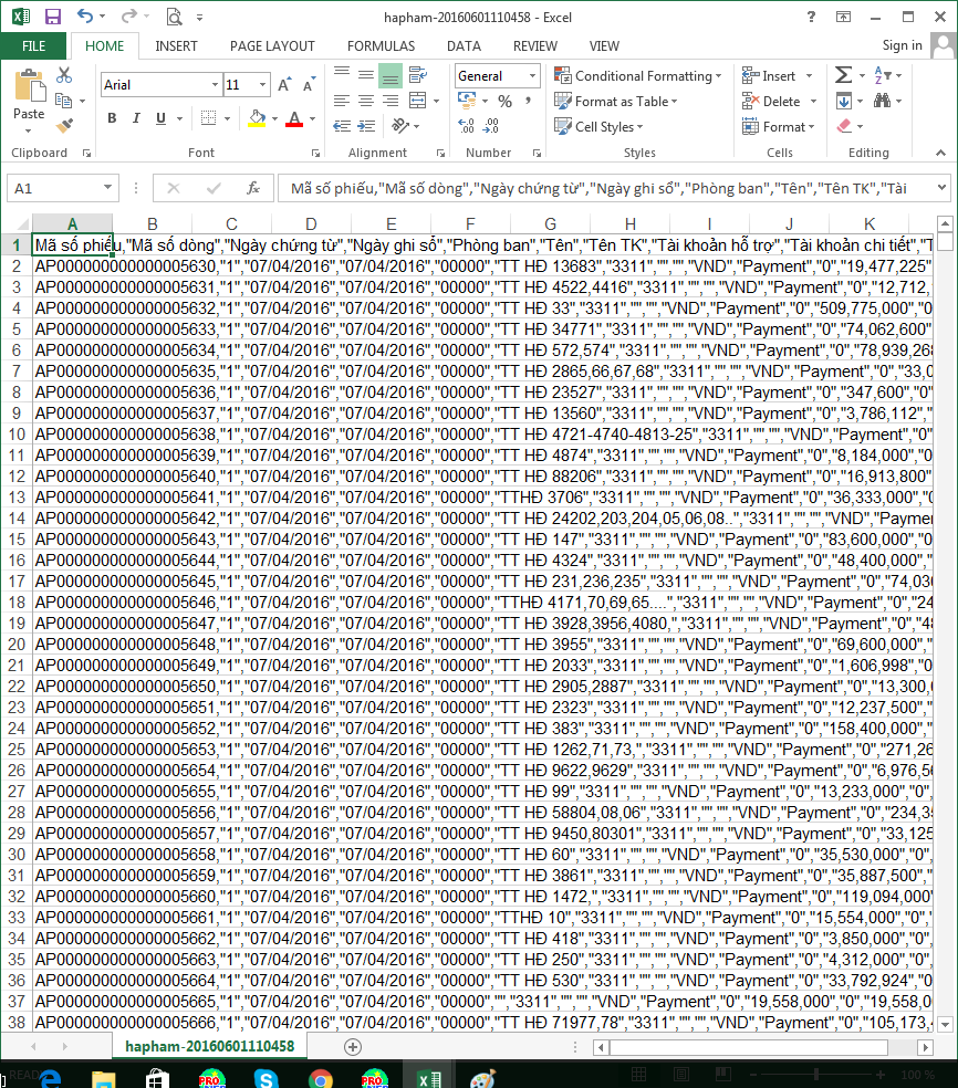 Lỗi CSV Lỗi CSV