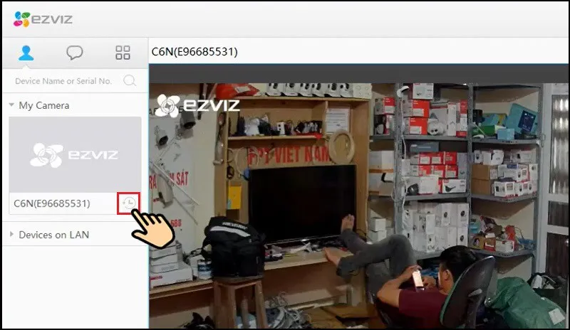 Mở tính năng xem lại bằng biểu tượng đồng hồ