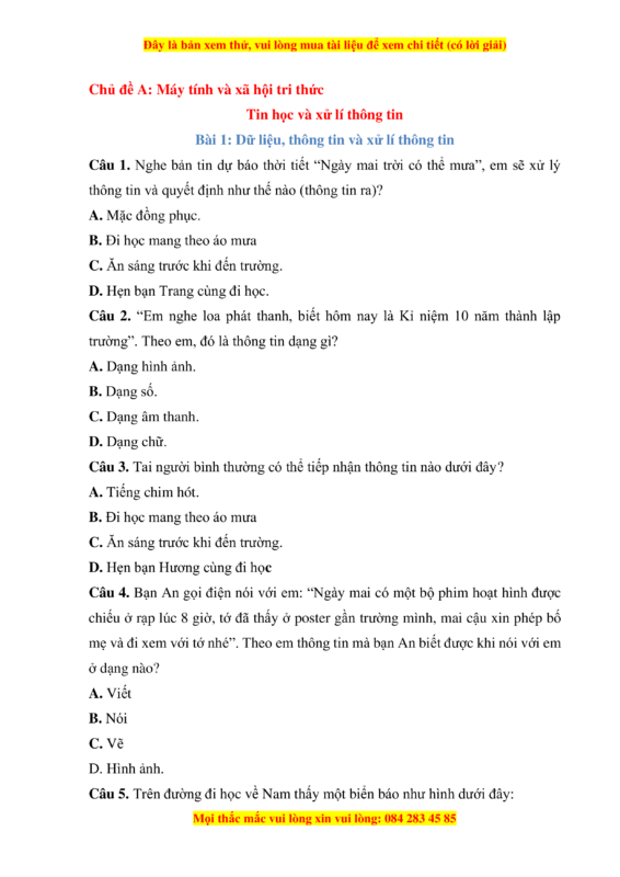 Trắc Nghiệm Tin Học Bài 1 Lớp 3 Cánh Diều Có Đáp Án