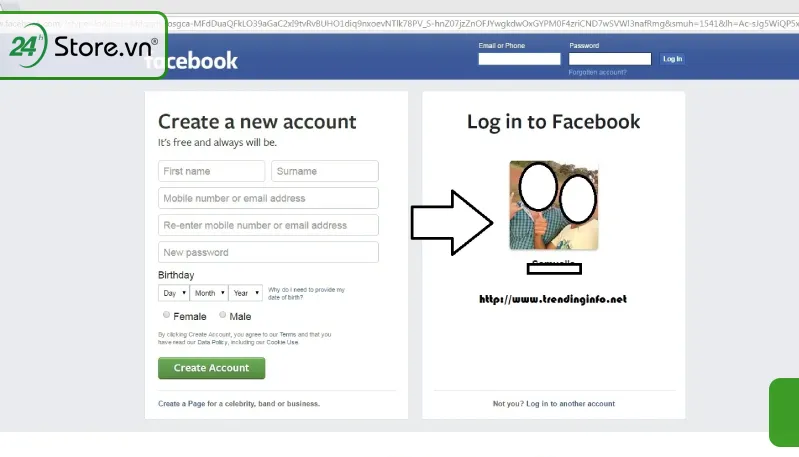 Tránh đăng nhập bằng ảnh đại diện