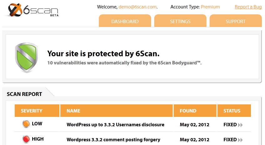 Tự động truy quét các đoạn mã độc hại mạnh mẽ của 6scan security