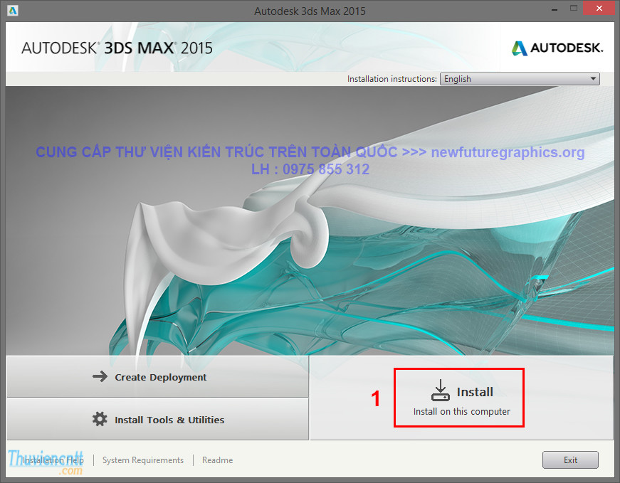 hướng dẫn cài đặt 3DS MAX 2015 Full crack 02