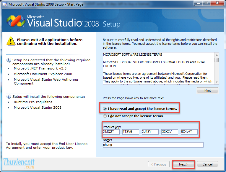 Download Visual Studio 2008 Full key + Hướng dẫn cài đặt 3