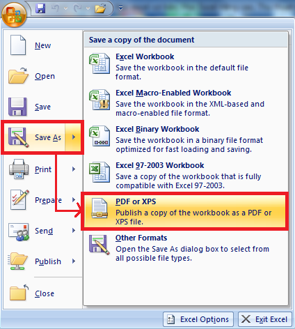 Save As PDF and XPS - Addon save as excel, word sang PDF