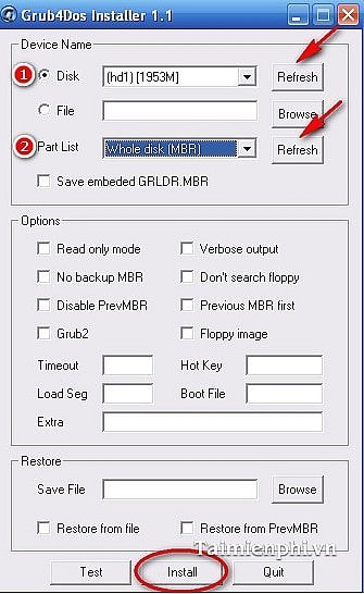 Grub4dos - Tool tạo ổ đĩa USB Boot
