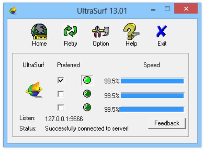 Ultrasurf - Phần mềm truy cập Facebook