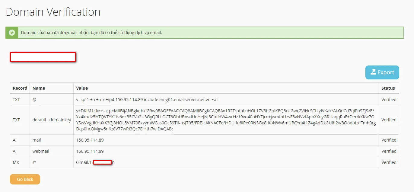Chi tiết các bản ghi DNS cần cấu hình