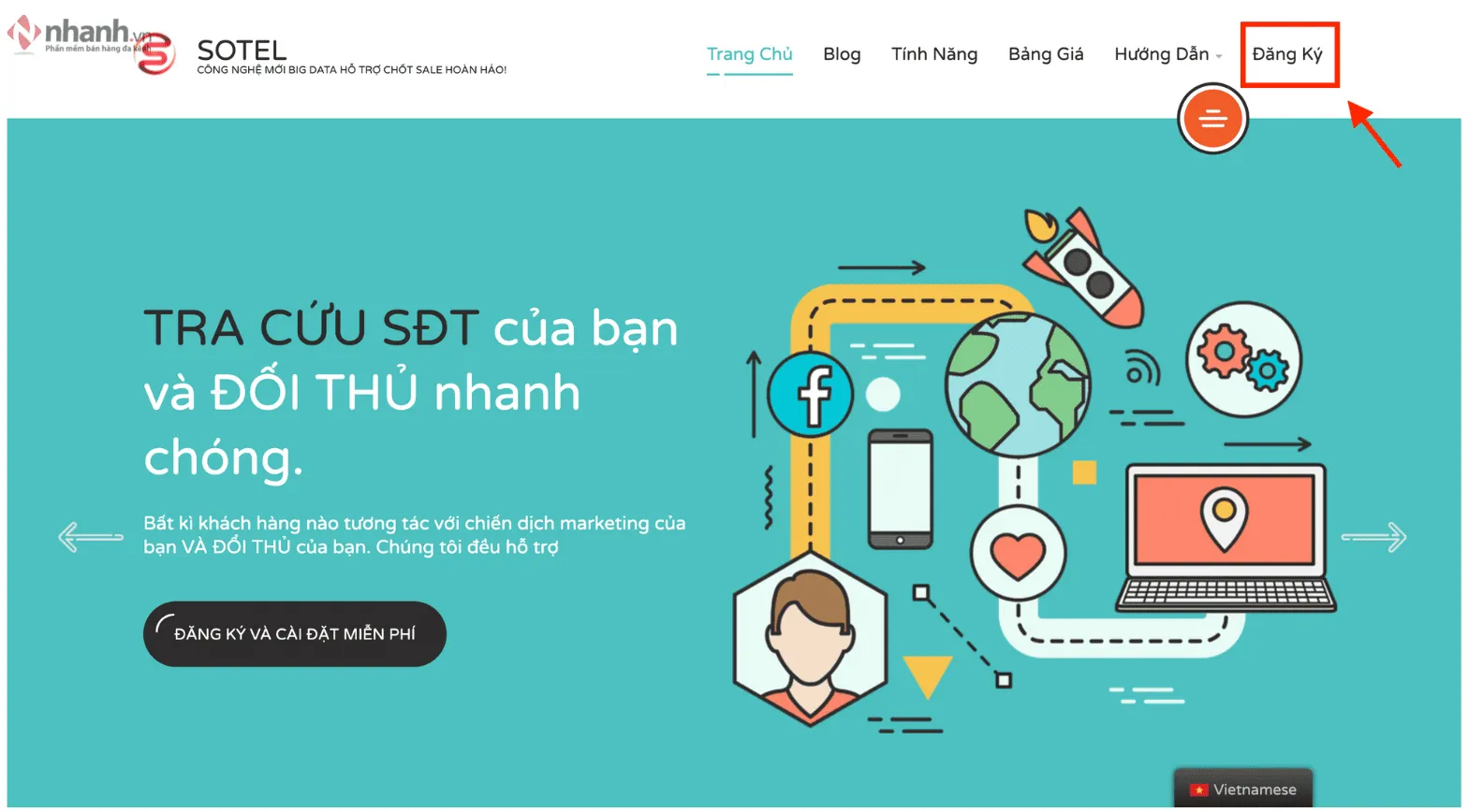 Phần mềm quét số điện thoại Sotel