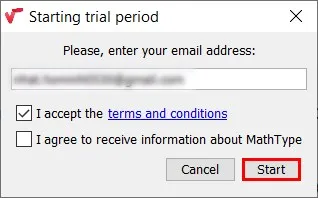 Nhập địa chỉ Email để sửa dụng bản miễn phí 30 ngày