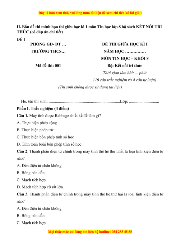 Đề cương tin học lớp 4 học kì 1 Kết nối tri thức đầy đủ nhất