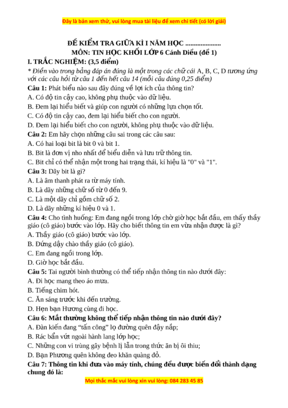 Đề Thi Môn Tin Học Lớp 6: Hướng Dẫn Chi Tiết Các Dạng Bài Tập Thường Gặp