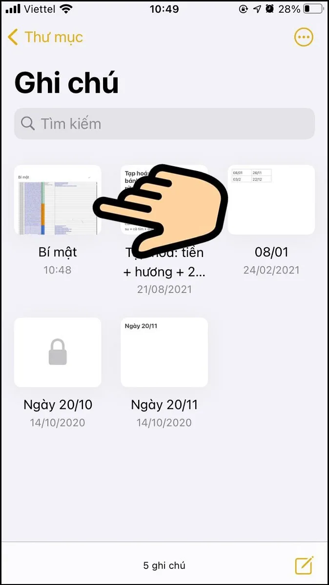 Chọn tập ảnh vừa mới lưu