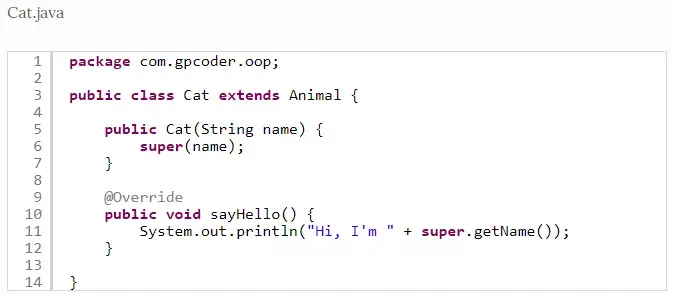 Minh họa cấu trúc kế thừa giữa lớp cha và lớp con