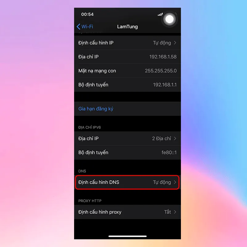 Chuyển sang chế độ DNS thủ công