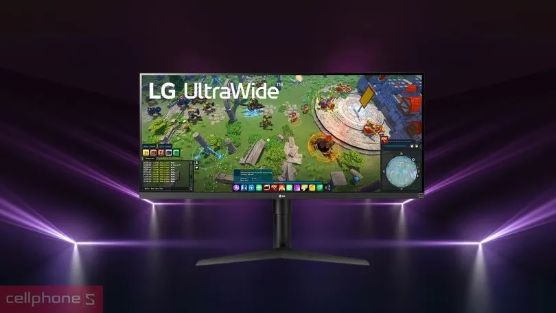 Kiểu dáng sang trọng với chân đế chắc chắn và viền màn hình siêu mỏng đặc trưng của LG