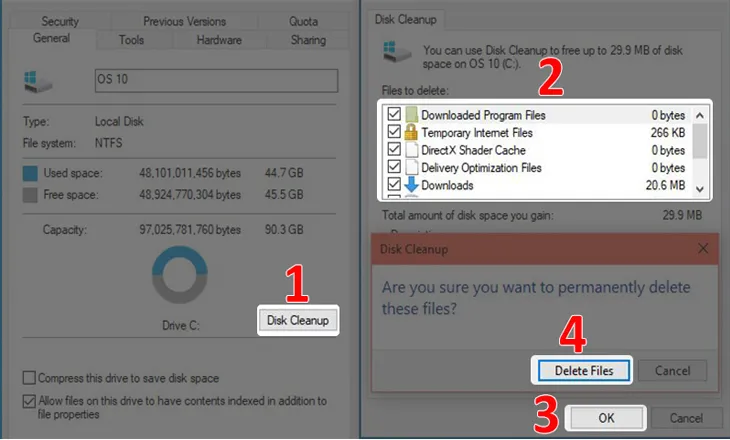 â€‹Sá»­ dá»¥ng tÃ­nh nÄƒng Disk Cleanup