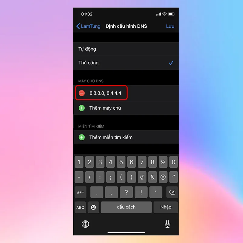 Lưu lại cấu hình đã thiết lập