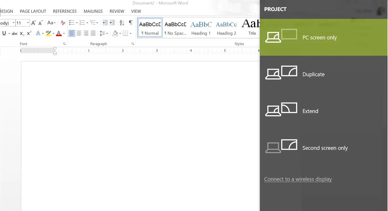 2 màn hình vật lý