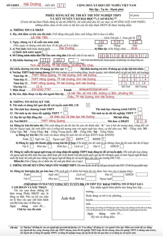 Hướng Dẫn Điền Phiếu Kê Khai Thông Tin Học Sinh Lớp 5 Chính Xác