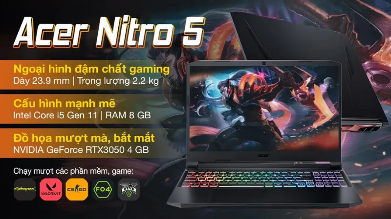 Hệ thống tản nhiệt hầm hố trên dòng Acer Nitro 5 Gaming