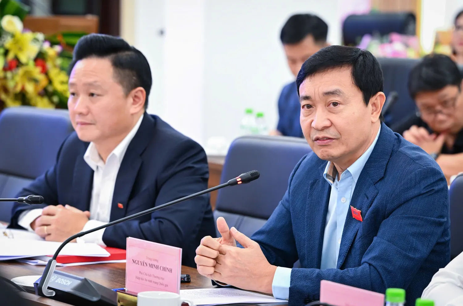 Trung tướng Nguyễn Minh Chính, Phó Chủ tịch thường trực Hiệp hội An ninh mạng Quốc gia phát biểu tại tọa đàm.