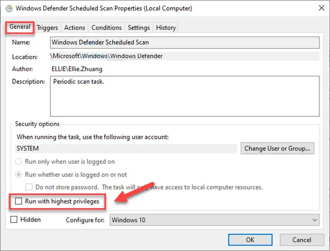 Điều chỉnh quyền hạn thực thi để giảm tải cho bộ vi xử lý khi quét hệ thống