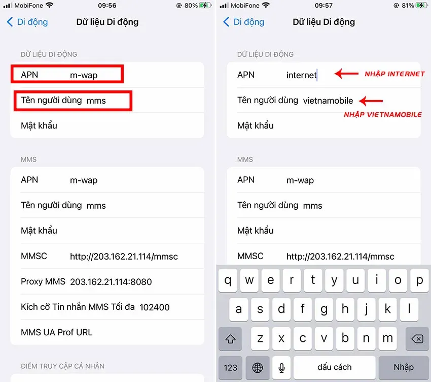 Các bước thiết lập mạng dữ liệu cho thiết bị chạy hệ điều hành Android