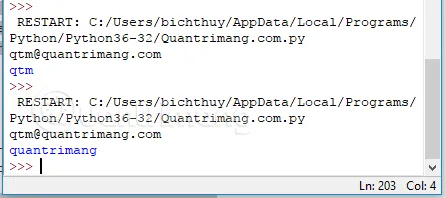 Kết quả bài tập Python 58 và 59