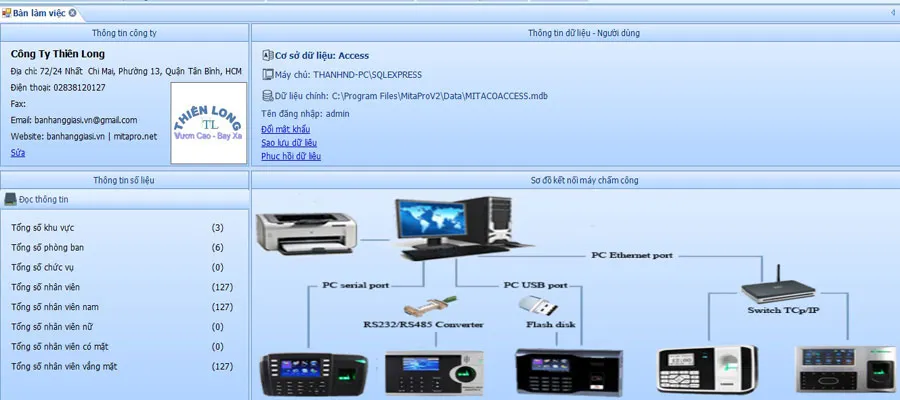 bàn làm việc phần mềm mita pro v2