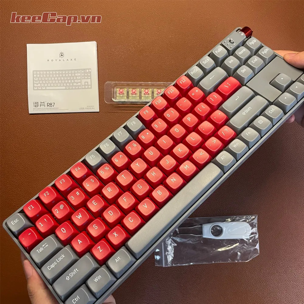 Bàn Phím Cơ Royal Axe R87 Dark Night Red Rose