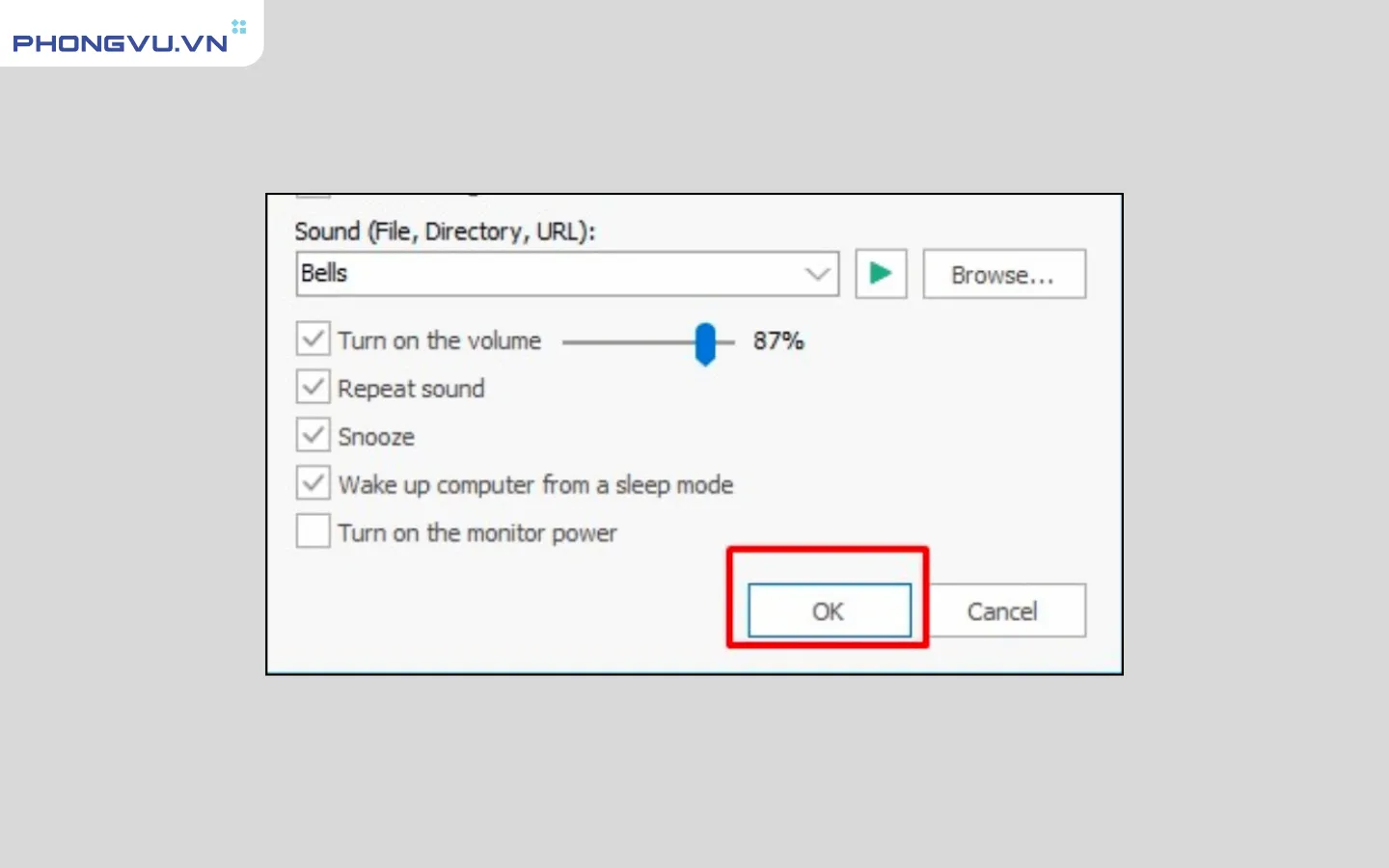 bao thuc tren may tinh 11