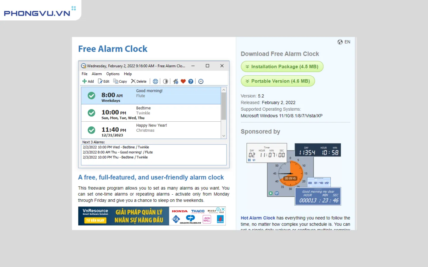 cai bao thuc tren may tinh 8