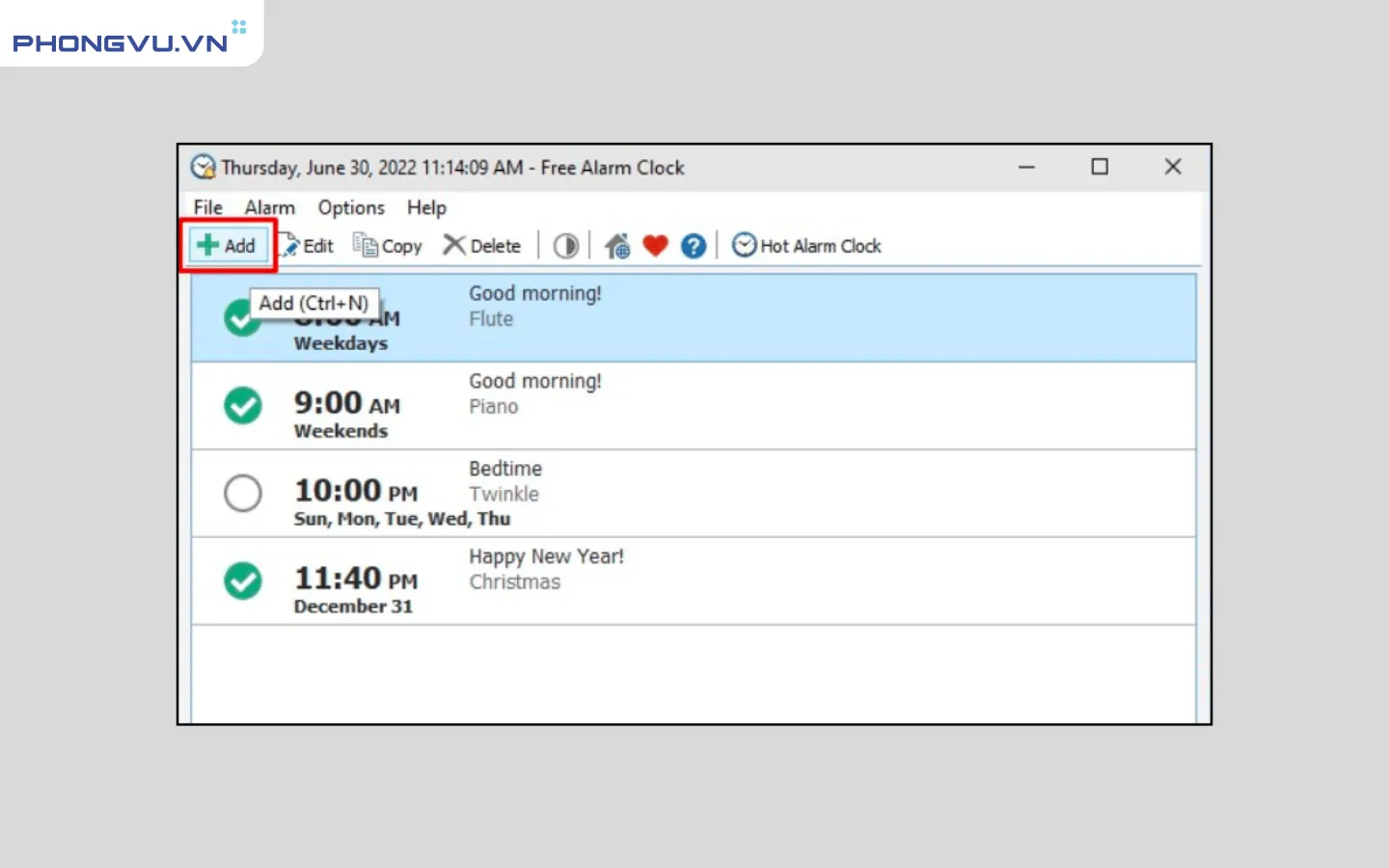 bao thuc tren may tinh 9
