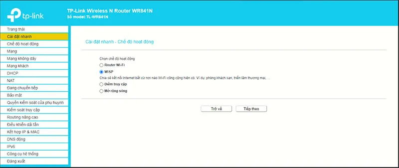 Kích hoạt chế độ WISP