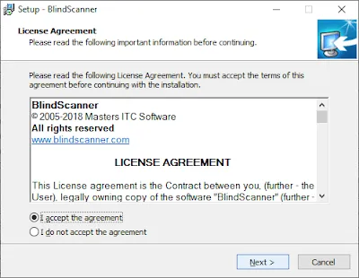 Lựa chọn thành phần cài đặt BlindScanner Server cho máy chủ kết nối trực tiếp