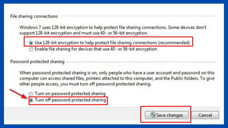 Xác nhận lưu thay đổi để hoàn tất quá trình thiết lập phần mềm chia sẻ