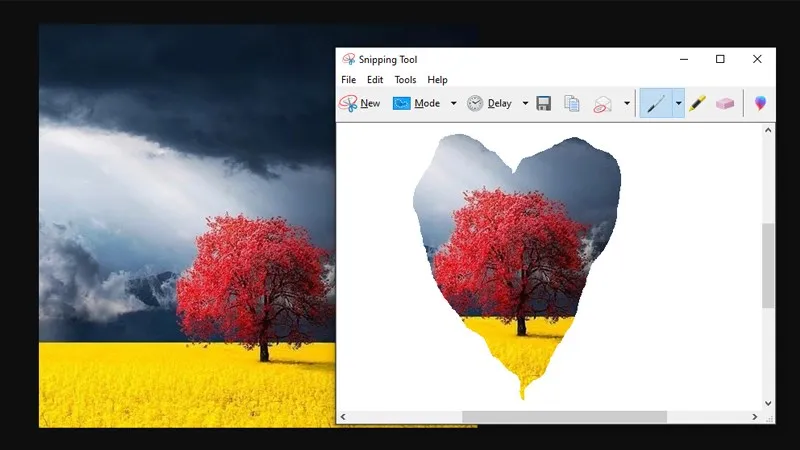 Kéo thả chuột để xác định ranh giới ảnh chụp màn hình