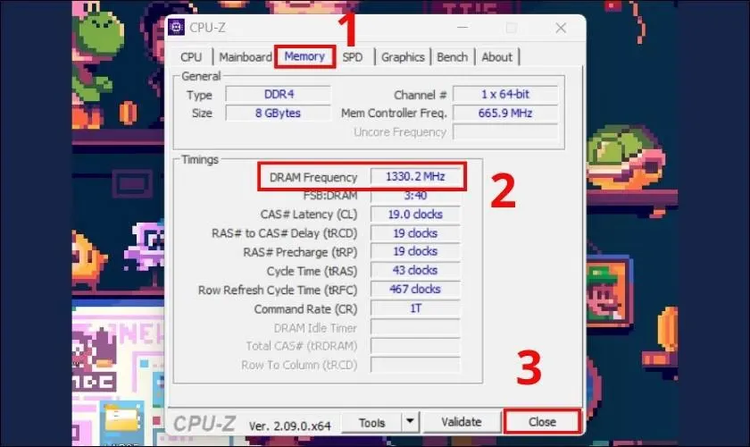 Nhấn vào tùy chọn Memory để xem Bus RAM