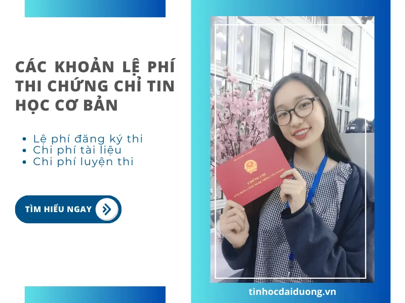 Các khoản lệ phí thi chứng chỉ tin học cơ bản 2024
