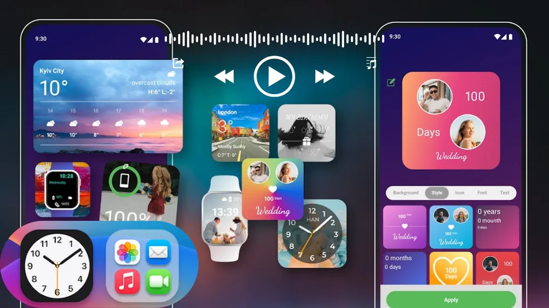 Các kiểu widget đa dạng giúp tùy chỉnh giao diện Android