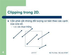 Các thuật toán xén điểm, đoạn thẳng – Clipping