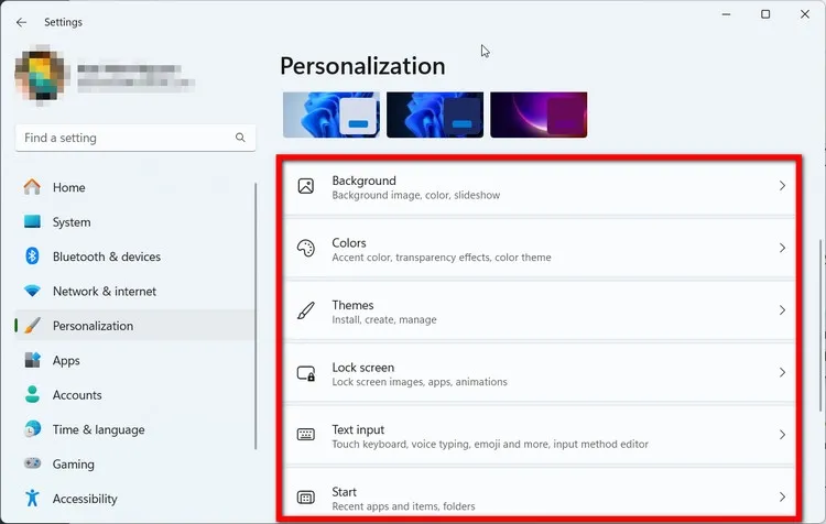 Các tùy chọn cá nhân hóa màu sắc và chủ đề giao diện Windows