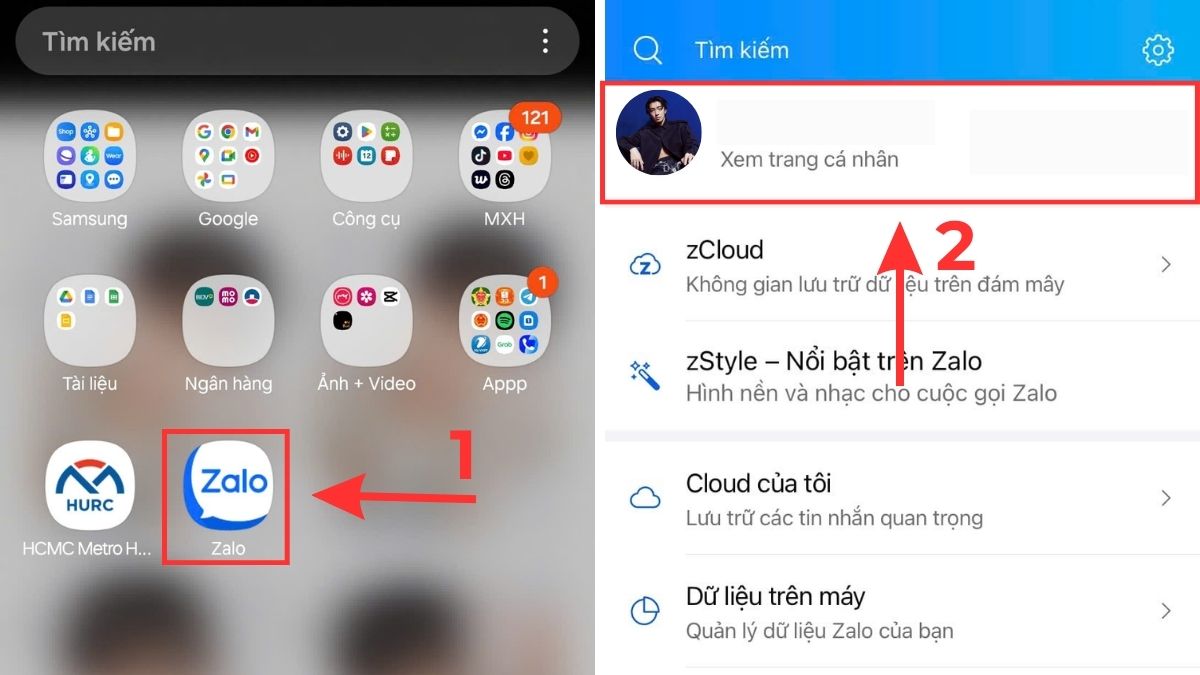 Vào trang cá nhân để xóa nhạc nền Zalo