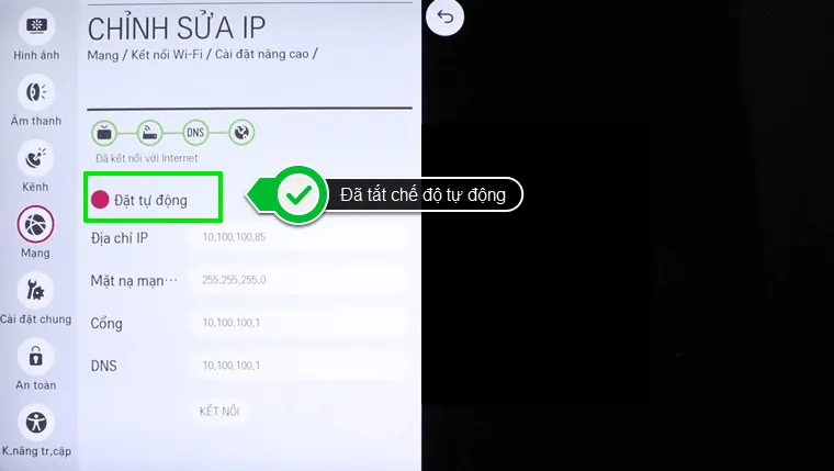 Tắt chế độ tự động