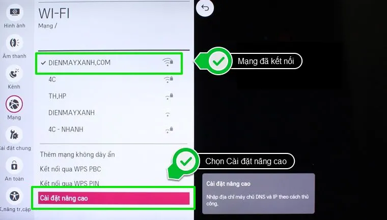 Chọn Cài đặt nâng cao