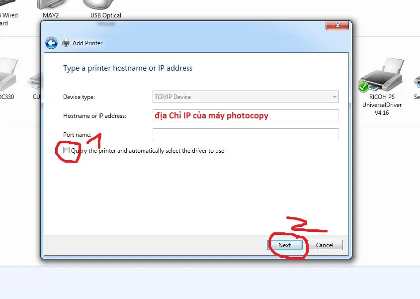 Tiến hành cài đặt driver in cho máy photo Ricoh