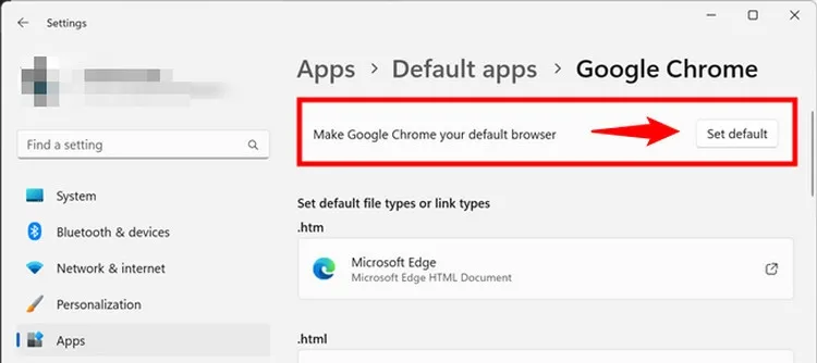 Cách đặt Google Chrome làm trình duyệt mặc định trên hệ thống
