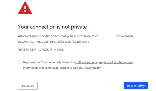 Truy cáº­p táº¡m thá»i Website khÃ´ng cÃ³ SSL